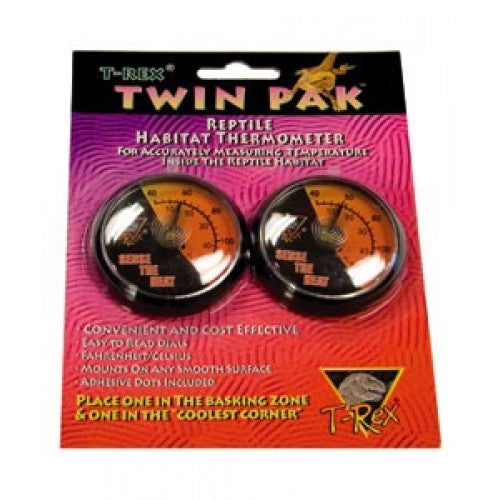 T-Rex Reptile Habitat Termometer Twin Pack